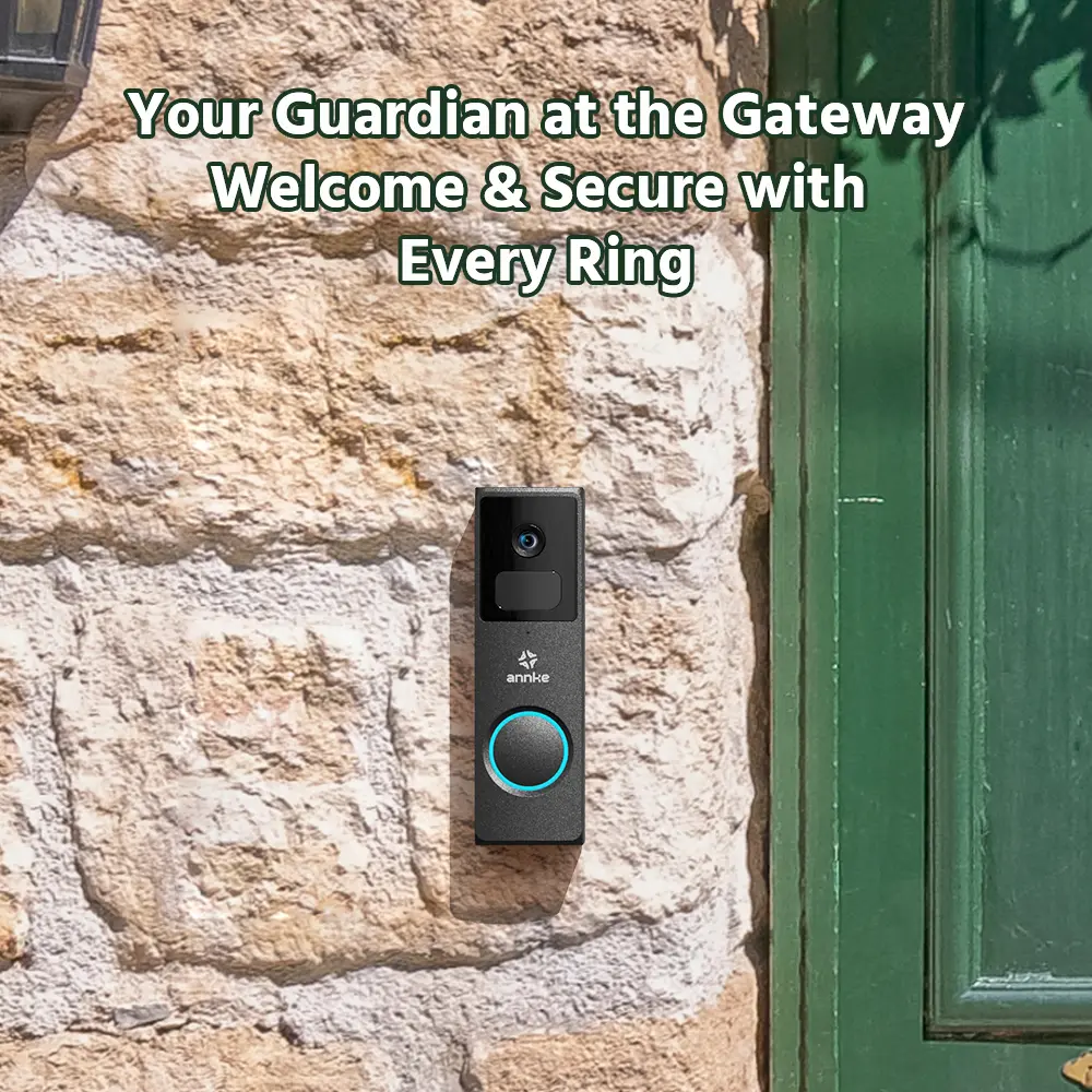 ANNKE Whiffle 1080P Full HD Wireless Doorbell Camera, 148° Field of View, 4800mAh Battery Powered, Motion Detection, Two-Way Audio, Cloud & TF Card Storage, Works with Alexa Sensor Safety cameras for home