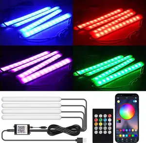 Led Light Interior Under Dash Foot Well Light RGB, 29 Modes Static/Gradient/Strobe, Music Sync, with Controller App Timer, USB 5V, Inside  Lighting
