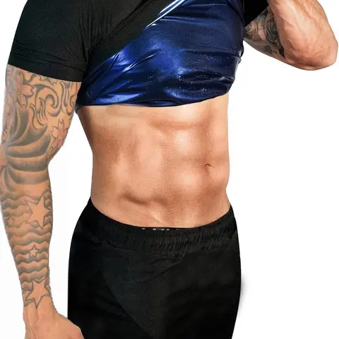 Sauna Shirt for Men Sweat Suit Compression T-Shirt, （Order One Size Up）Casual Slim-Fitting T-Shirt for All Seasons, Order One Size Up for Comfort, Compression Top
