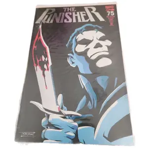 The Punisher Comic Book - Issue No. 75 - Featuring a Character Holding a Knife - Original Artwork by Frank Munter