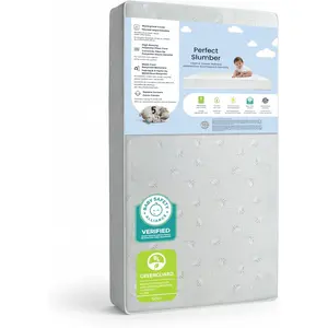 Perfect Slumber Dual Sided Crib and Toddler Mattress - Waterproof - Hypoallergenic - Premium Sustainably Sourced Fiber Core -GREENGUARD Gold Certified (Non-Toxic) -7 Year Warranty - Made in USA