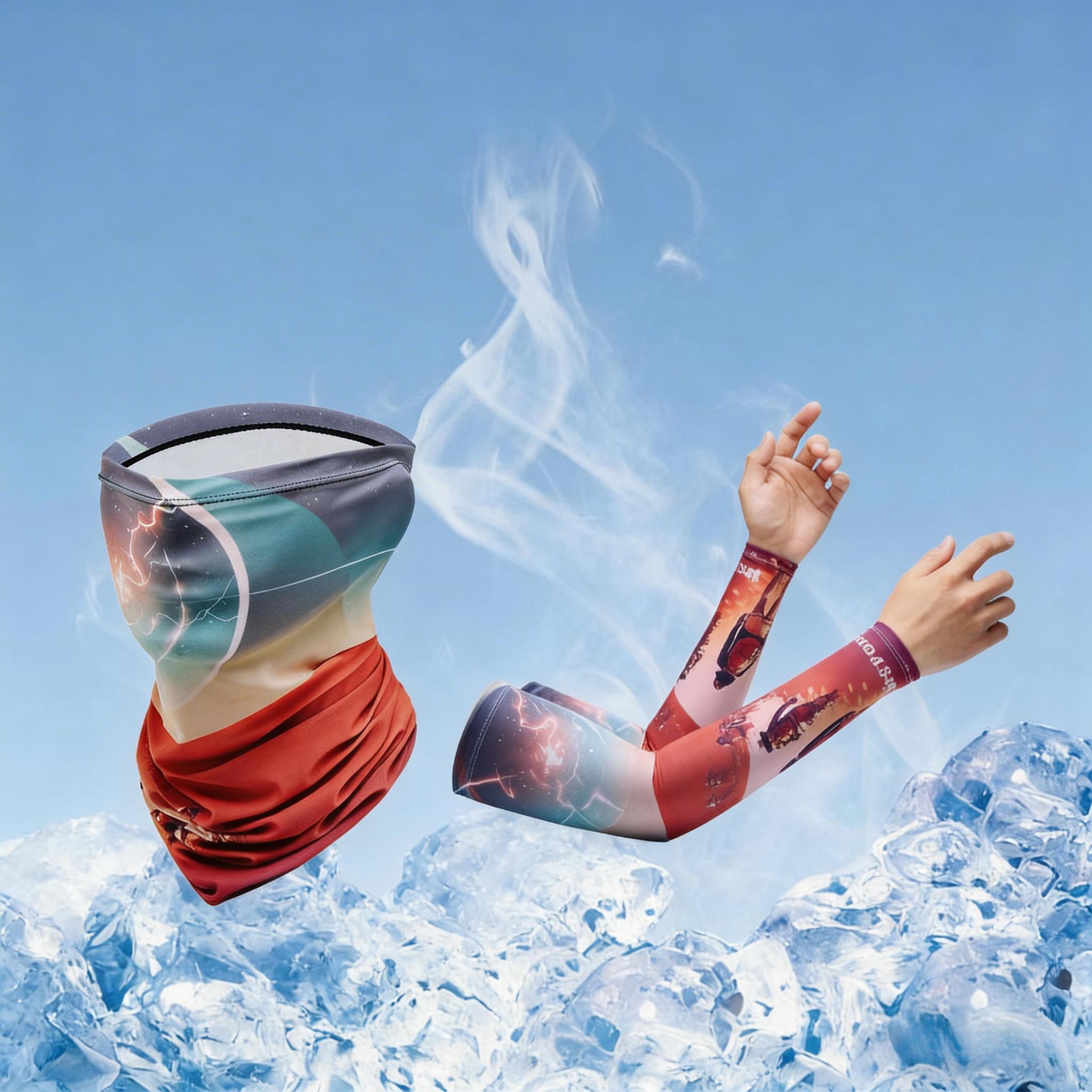 Ice Silk Arm Sleeves & Neck Gaiter Set - Breathable UPF 50+ Summer Cycling Sun Set, Perfect for Cycling, Running & Hiking
