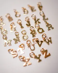 Blocky Monogram Letter Charm