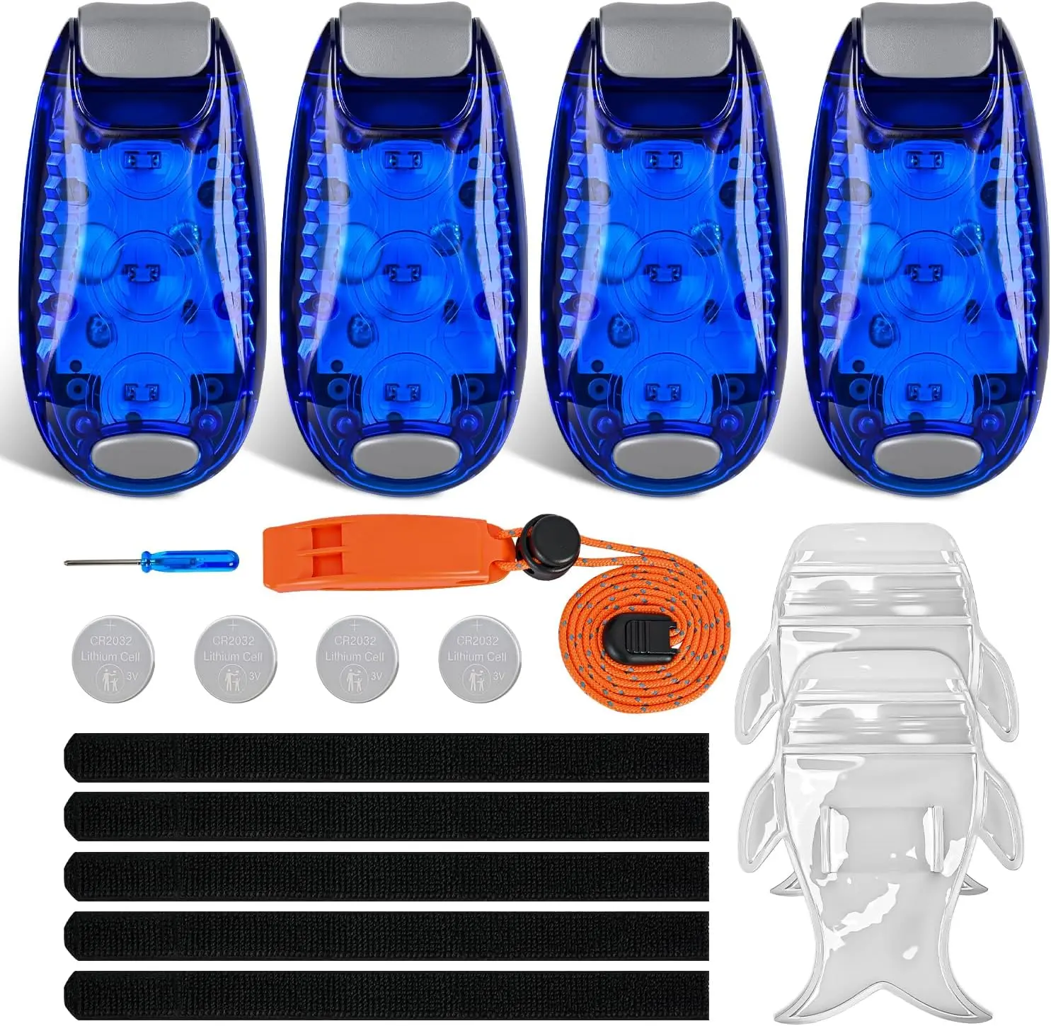Nilight 4PCS LED Safety Lights - Compact Green/Blue Marine Navigation & Bike Tail Lights, 3 Brightness Levels, Waterproof Reflective Clip-On Flash Strobe Indicators, Bike Accessories, Backpack Velcro Strap-Ready Gear, Ebikes