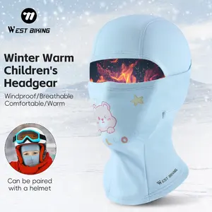 WEST BIKING Winter Children Headgear.Warm Skin-friendly High Elasticity Face Mask,Thermal Balaclava for Cycling Skiing and Outdoor Sports.