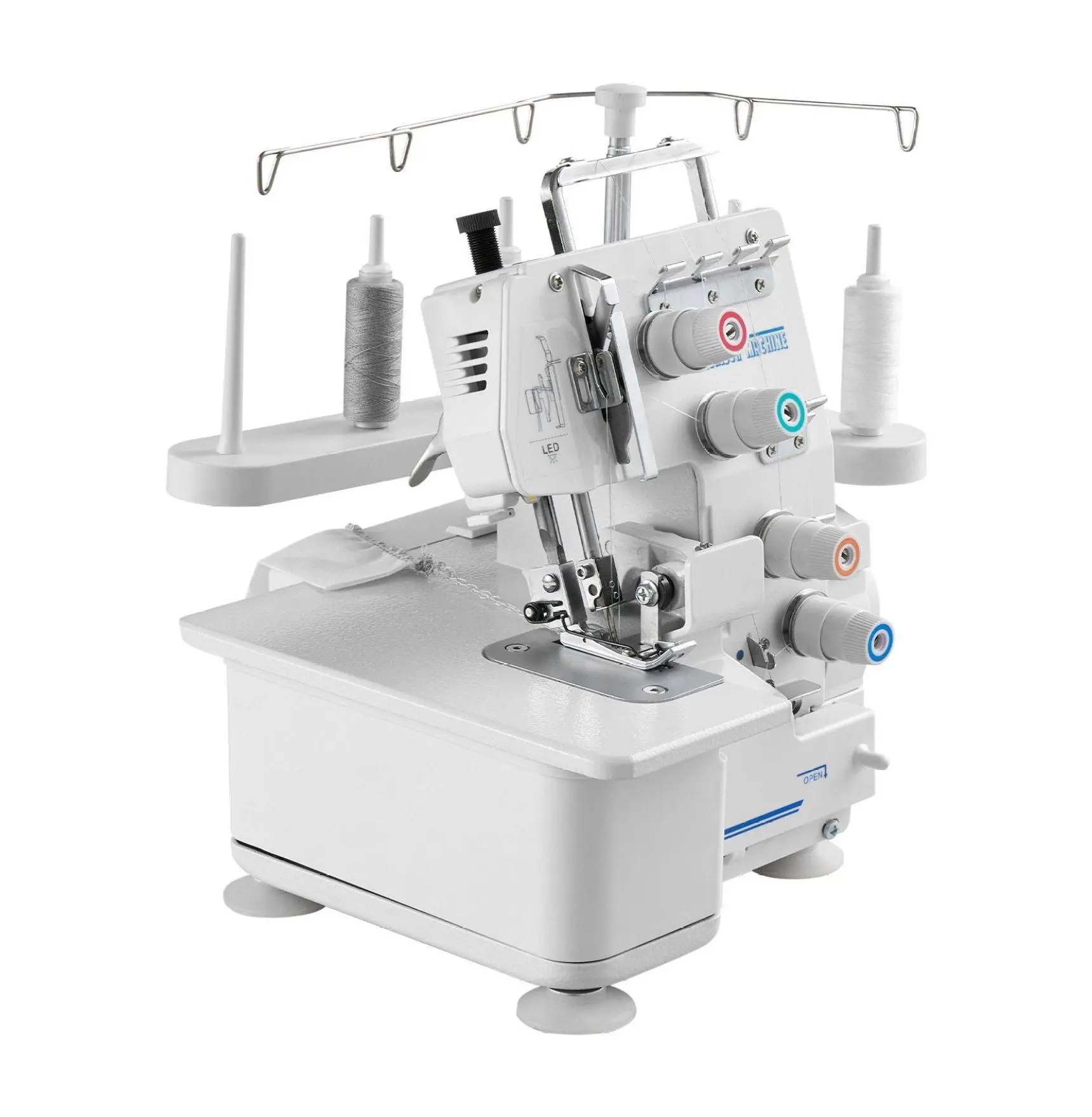 Serger Sewing Machine, 1250 SPM Overlock Machine, 3/4 Thread, LED Light, Heavy Duty Metal Frame, Adjustable Stitch Length/Width, for All Fabrics - White Default