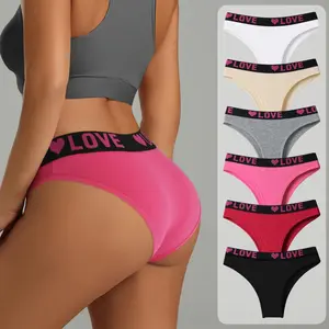 Hotcom Women's 6-Pack High Rise All-Cotton Assorted Bundle Briefs Set - Plain Letter Tape, Soft, Breathable, Comfortable Stretch Daily Briefs for Everyday Wear,summerwins
