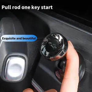 Car Metal One-Button Start Lever Fan Decoration Cover, Modified Lever Start Joystick Ball Decorative Sticker, Start Cover Button Cap, Sticker For Cars