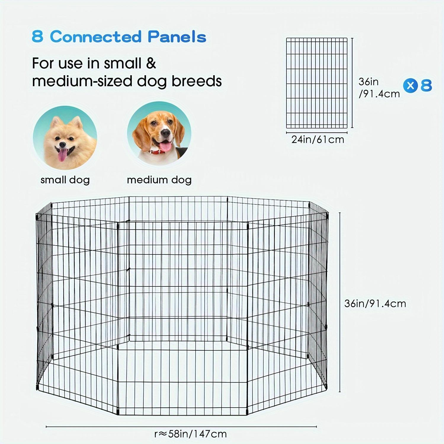 24/30/36/42/48 (H) Inches Pet Playpens for Dogs, Foldable Metal Wire Pet Fence Barrier, Indoor Outdoor Dog Gate for Large, Medium And Small Pets