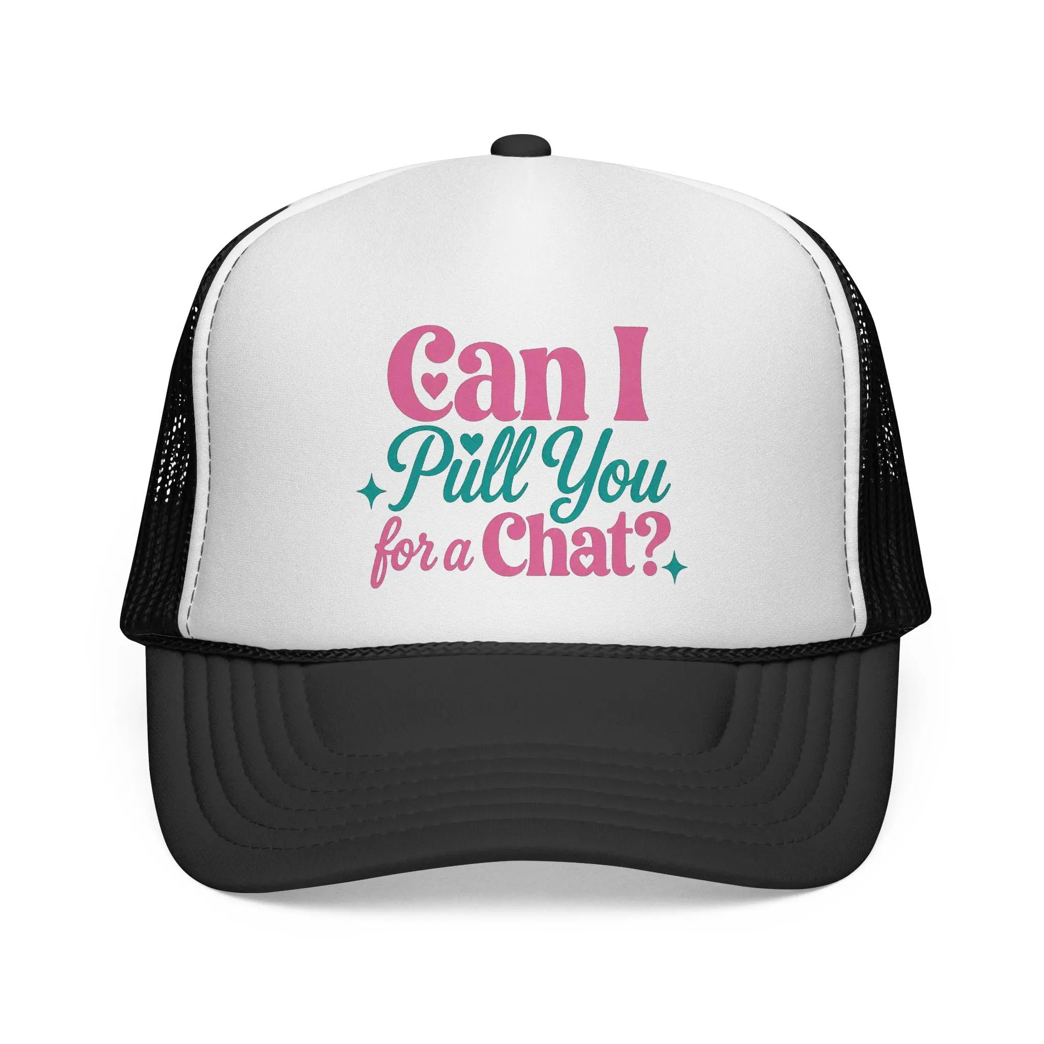 Can I Pull You for a Chat? Trucker Cap | Retro Script Conversation Hat