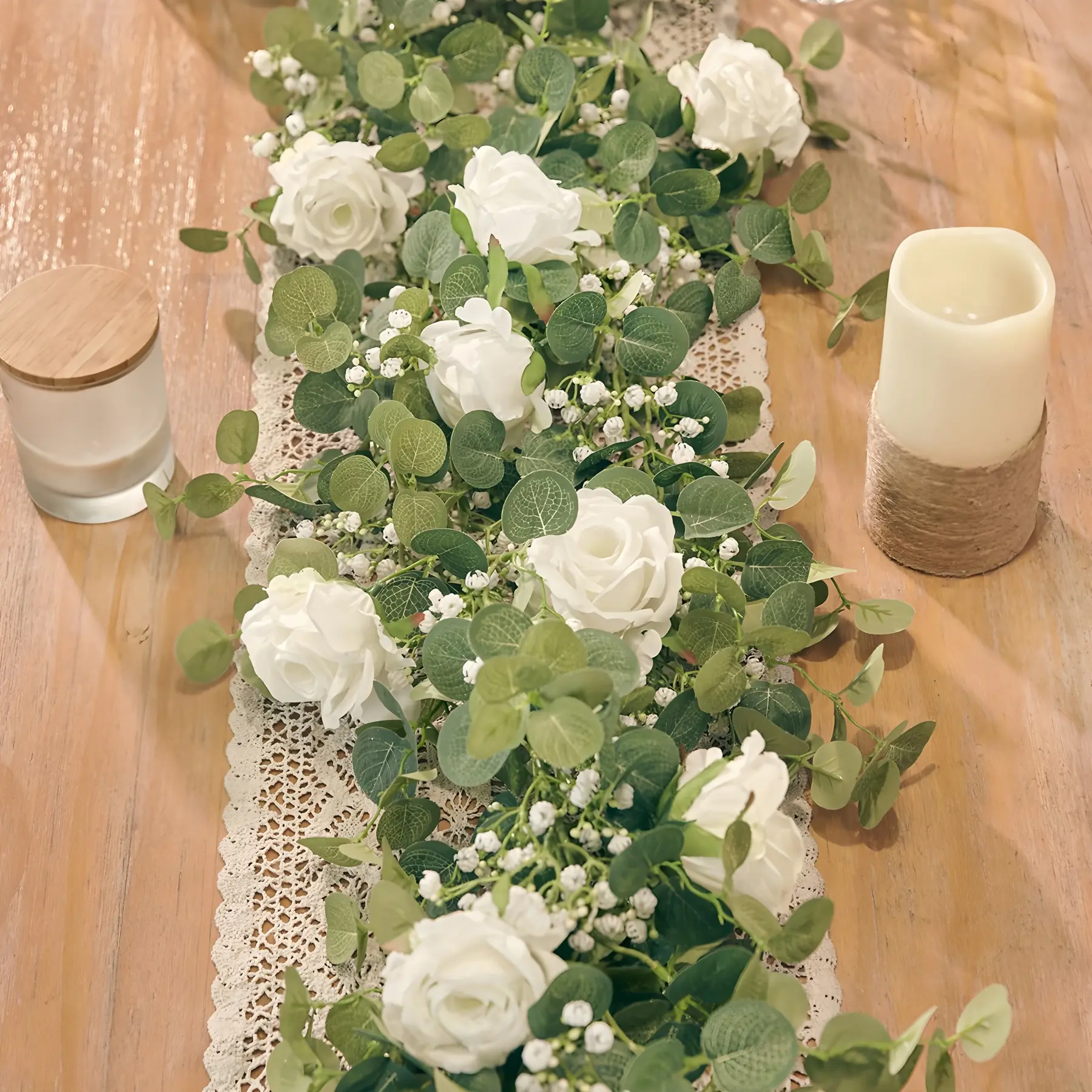 1 /2 Piece Artificial Rose Flower Vine for Romantic Decor, Decorative Artificial Flowers, Faux Floral Garland for Wedding Party Home Decoration, Dining Table Centerpiece, Fake Flower Vines