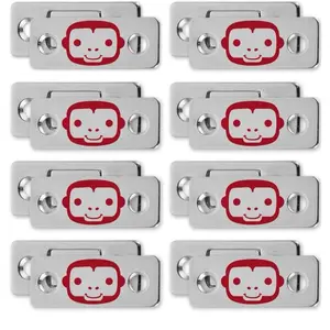 Magnetic Cabinet and Drawer Magnet Sets - 8 Kitchen Metal Mount Organisers, Fast and Easy Installation, Slim Design, Multicolor Decor Door Ruby