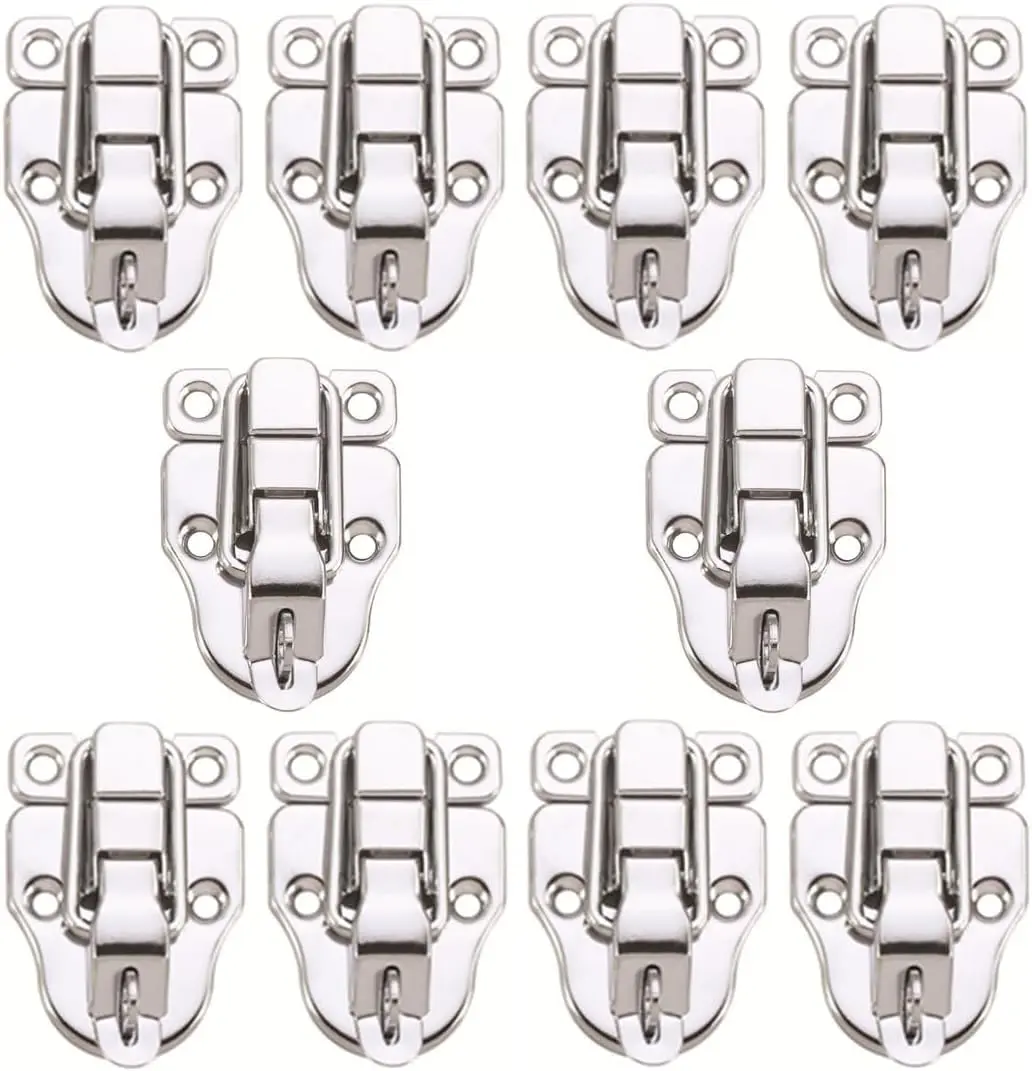 Metal Duckbilled Box Hasp Lock Toggle Latch Catch for Wooden Case Boxes Toolbox  (10Pack)
