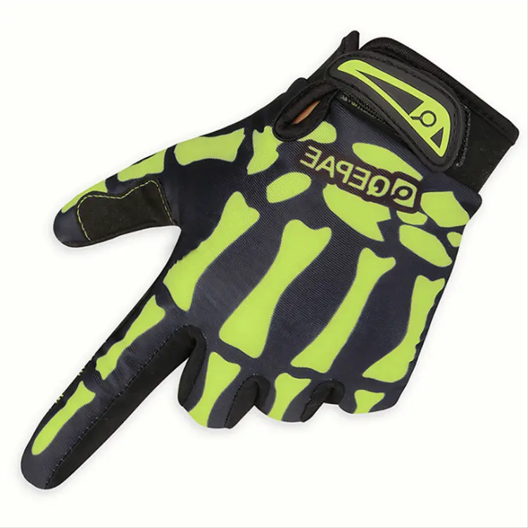 Unisex Skull Halloween Gothic Gloves - Touchscreen Anti-Slip Reflective, Shock-Absorbing Breathable for Bike & Motorcycle