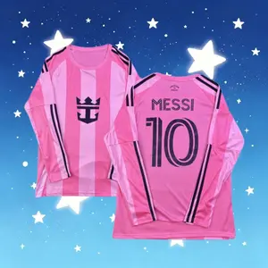 25 26 Home Pink No.10 Messi Long sleeve Soccer Jersey