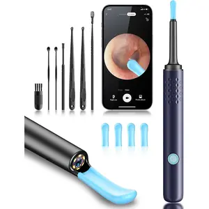 L-KCK001  Ear Wax Removal Tool Camera - Ear Cleaner with Camera,1080P Otoscope, Ear Cleaning Tool with 4 Ear Spoon, Ear Camera for iPhone & Android Phones - Blue
