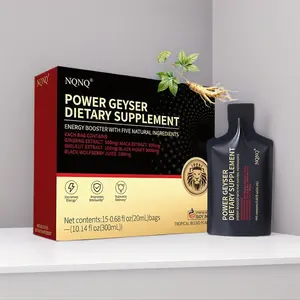 NQNQ Black Honey Energy Wellness Supplement - Natural Tropical Flavor Liquid Sachets with Maca, Shilajit, Ginseng, Wolfberry (15 Pack, 20ml)
