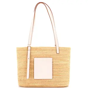 Pre-owned Loewe Raffia Tote Bags REBAG Square Basket Tote Woven Small by Rebag