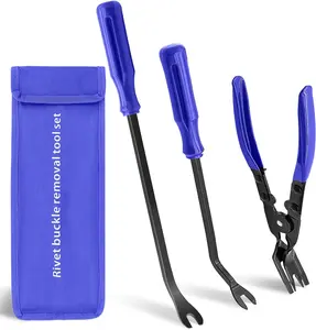 3 count Clip ,Clip Pliers Fastener Remover, Trim Rivet Removal  Tool for Automotive Door Panel,Upholstery,Dashboard Blue