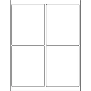 212 MAIN White Removable Rectangle Laser Labels - 4x5 in, Printer & Ink Jet Compatible, Clean Application, Pack of 400