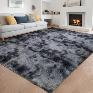 4x6 Dark Grey Modern Home Decorate Area Rugs for Living Room Bedroom Bathroom Fluffy Indoor Carpet