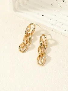 Trendy Long Tassel Earrings with Cuban Chain, Stylish Minimalist Metal Jewelry, Elegant Minimalist Earrings, Perfect Gift for Friends and Loved Ones