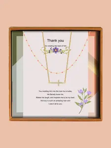 Rhinestone Decorated Cross Pendant Necklace & Bead Chain Necklace, Elegant  Necklace for Women for Party, Daily Clothing Decor, Trendy All-match & Exquisite Jewelry for Gift