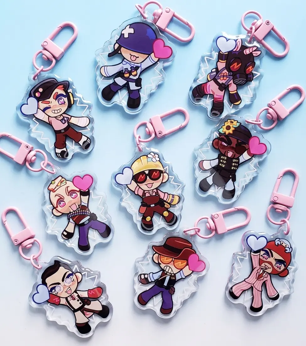 2in TF2 Mercenary Double-sided keychain, And Perfect For Bags, Keys, Or Gifts. Great For Daily Use
