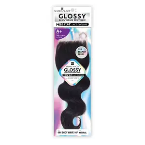 Shake-N-Go Virgin Remy Hair Glossy HD Lace Closure 4X4 Body Wave 16"