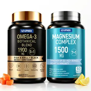 UPMER Magnesium + Omega 3 | Deep Sleep, Heart & Brain Support | Joint & Muscle Recovery Formula | 120 Softgels