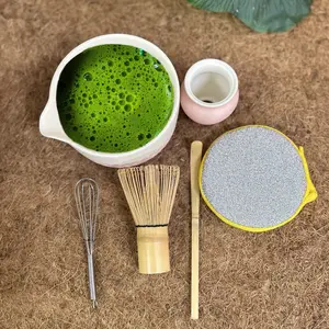 6 pcs Matcha Tea Set,Matcha Whisk Set, Ceramic Matcha Set, Matcha Bowl with Spout and Whisk,  Matcha Tea Kit for Matcha Lovers, Ideal Gift Christmas, bamboo matcha whisk Matcha Tea Ceremony Kit chinese  tea  cup