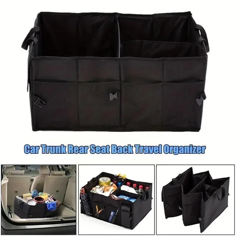 Car Trunk Storage Box, Foldable Car Trunk Organizer with Adjustable Strap, Waterproof Car Storage Box for Trunk and SUV Seat, Car Accessories