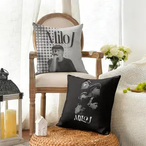 M-Milo J-J rapper Cushion Cover Summer Linen Pillow Case Breathable Eco-Friendly Natural Fabric Cushion Cover, Double-Sided Print Decorative Pillow Cover with Invisible Zipper, Durable Sofa Couch Pillowcase for Living Room Home Decor