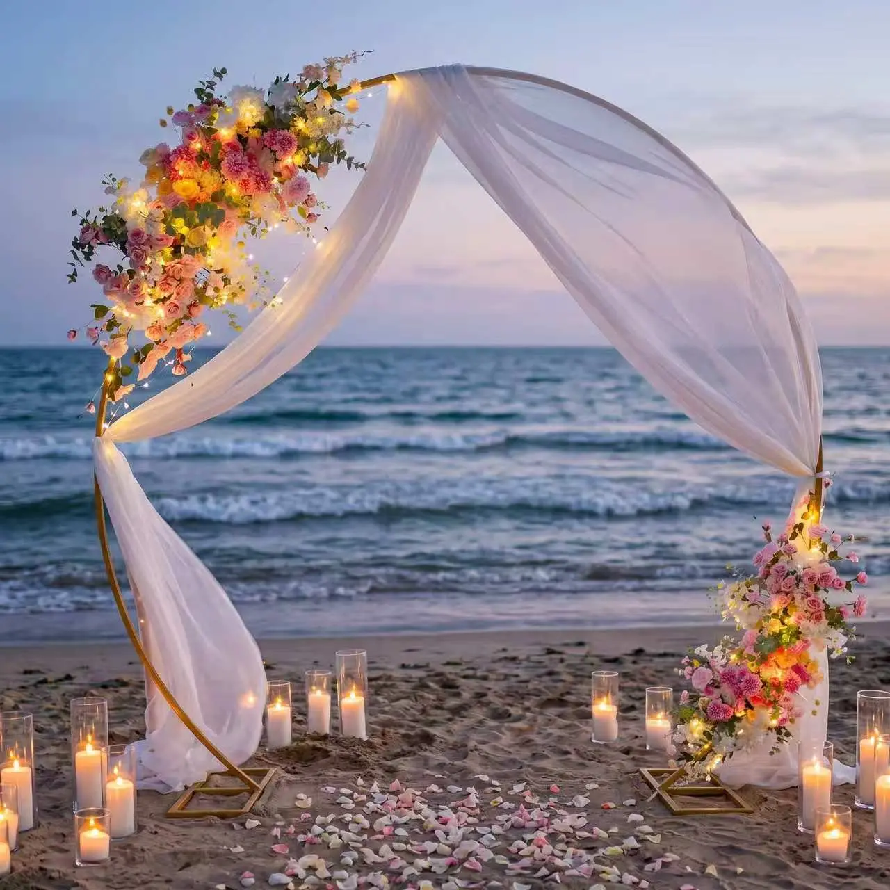 8ft Balloon Wedding Arch Round Background Stand & Square Arch Backdrop Stand, Reusable Event Decoration, Perfect For Weddings, Valentine'S Day, Birthdays, Parties, Friends' Gatherings, Christmas, And Garden Decoration