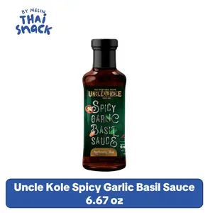 Uncle Kole Spicy Garlic Basil Sauce 6.67 oz Authentic Thai Flavor for Pad Kra Pow and Stir-Fry Dishes