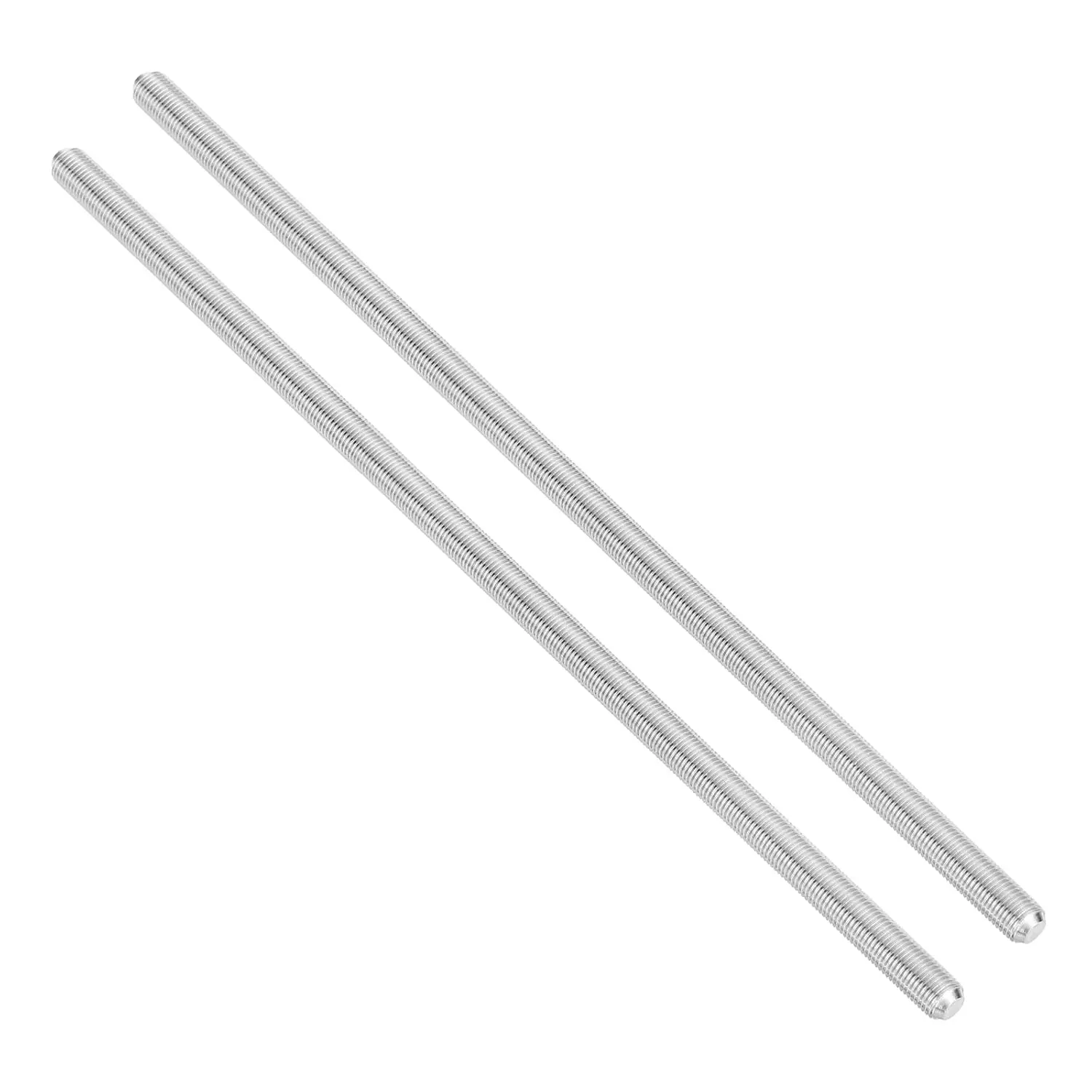 3/8"-24 UNF 304 Stainless Steel Fully Threaded Rod, 2Pcs 11.8" Length Long Threaded Screw Right Hand Threads All Threaded Rod Studs for Anchoring Bolt, Clamps, Hangers and U-Bolts