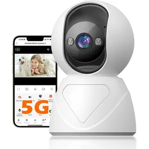 Indoor Pan/Tilt Security Camera, 5G WiFi Home Cameras For Baby Monitor,Pet Camera, Auto-Focus and Zoom, Motion Detection, 2-Way Audio, Siren, Color Night Vision, Cloud & SD Card Storage