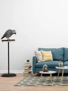 Happy Parrot Perch Stand Made in Las Vegas, NV Black or White