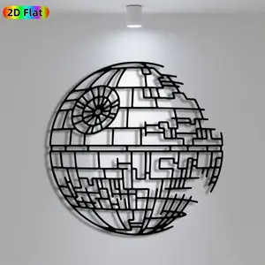 1pc Avant-Garde Death Star Metal Wall Art, Statue Mural, Iron Craft, Perfect for Living Room, Lounge, Outdoor Decor, Modern Home Decoration, Intricate Craftsmanship, Artistic Metalwork, Halloween Decor, Ideal Gift for Trend Seekers, Modern Art Design