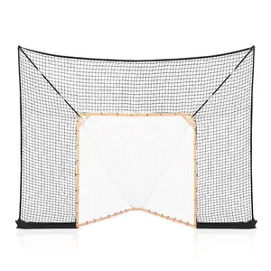 Hockey and Lacrosse Goal Backstop, 12x9 ft Lacrosse Net with Extended Coverage, Quick Easy Setup Complete Accessories Training Net, Backyard Lacrosse Equipment, for Youth Adult (NET ONLY)