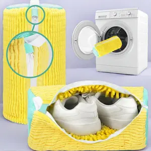 2 Pack Reusable Shoes Cleaning Bags, Heavy Duty Shoe Laundry Bag for Washer & Dryer, 360° Deep Clean for Sneakers Tennis Shoes