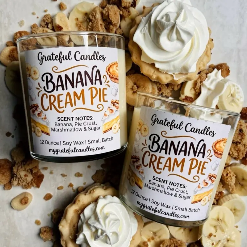 Banana Cream Pie Aroma Creamy Wax Candle, Home Room Decor Candle for Home Supplies