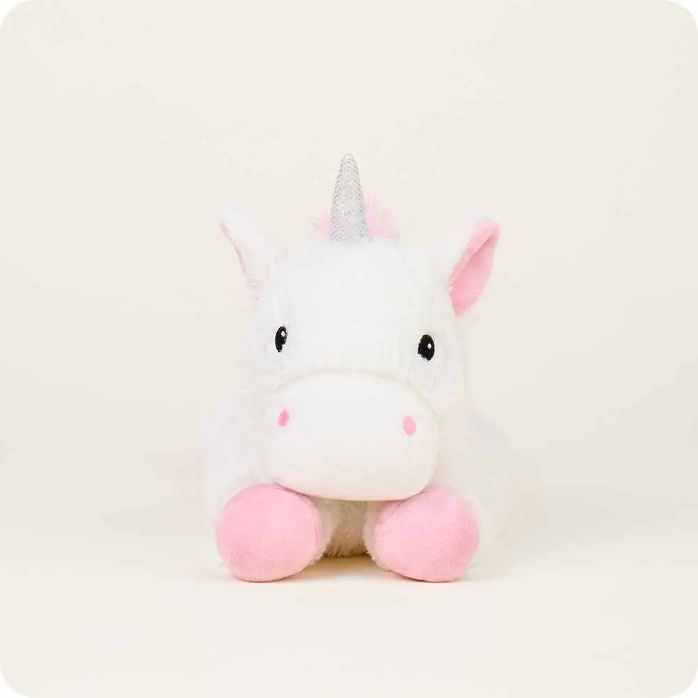 Laying Down Unicorn Warmies- Heatable, Weighted Stuffed Animal. Soothing muscle and cramp relief