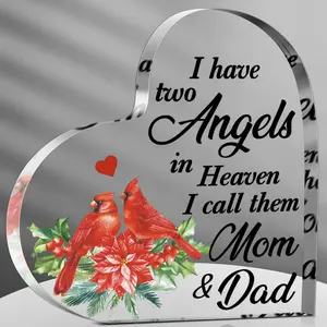 Memorial Gift Sympathy Bereavement Gift in Heaven Christmas Memorial Gifts for Loss of Mom/Dad/Son/Husband in Memory of Gift Christmas in Heaven Remembrance Gifts (Mom Dad,4 Inch)