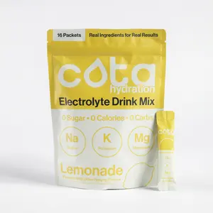 Cota Hydration Electrolyte Drink Mix | Lemonade Flavor | Refreshing Taste | Sugar-Free | All-Natural