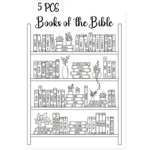 Bible Book Tracker Sticker, Coloring Page for Bible Bookshelf, Bible Reading Tracker, Customizable Dashboard Stickers for Scripture Study, Tracking, Bible Organization (Black)
