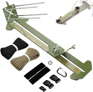Paracord Jig Tools Bracelet Making Kit Accessories Adjustable Paracord Jig Kit with 2 Cords and 3 Buckles Bracelet Adjustable Length 4" to 13" (Army Green)