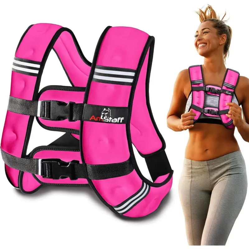 Adjustable Weight Weighted Vest - 6lbs-30lbs Strength Training Gear with Secure Fit Strap System, Portable Gym Equipment for Running, Workout Accessory & Muscle Building, Workout Training Equipment