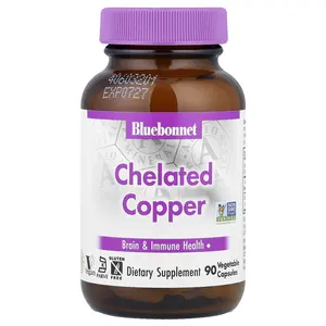 Bluebonnet Nutrition Chelated Copper, 3 mg , 90 Vegetable Capsules Bluebonnet Nutrition Chelated Copper, 3 mg , 90 Vegetable Capsules