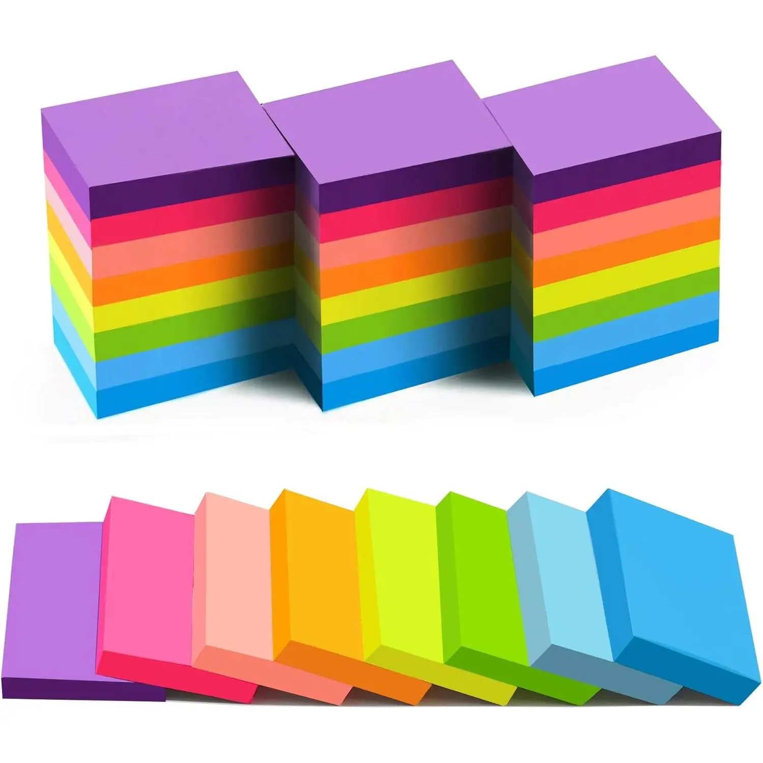 (24 Pads) Sticky Notes 1.5x2 in, 8 Colors  Self Sticky Notes Pad Its, Bright  Stickies Colorful Sticky Notes for Office, Home, School, Meeting, 75 Sheets/pad